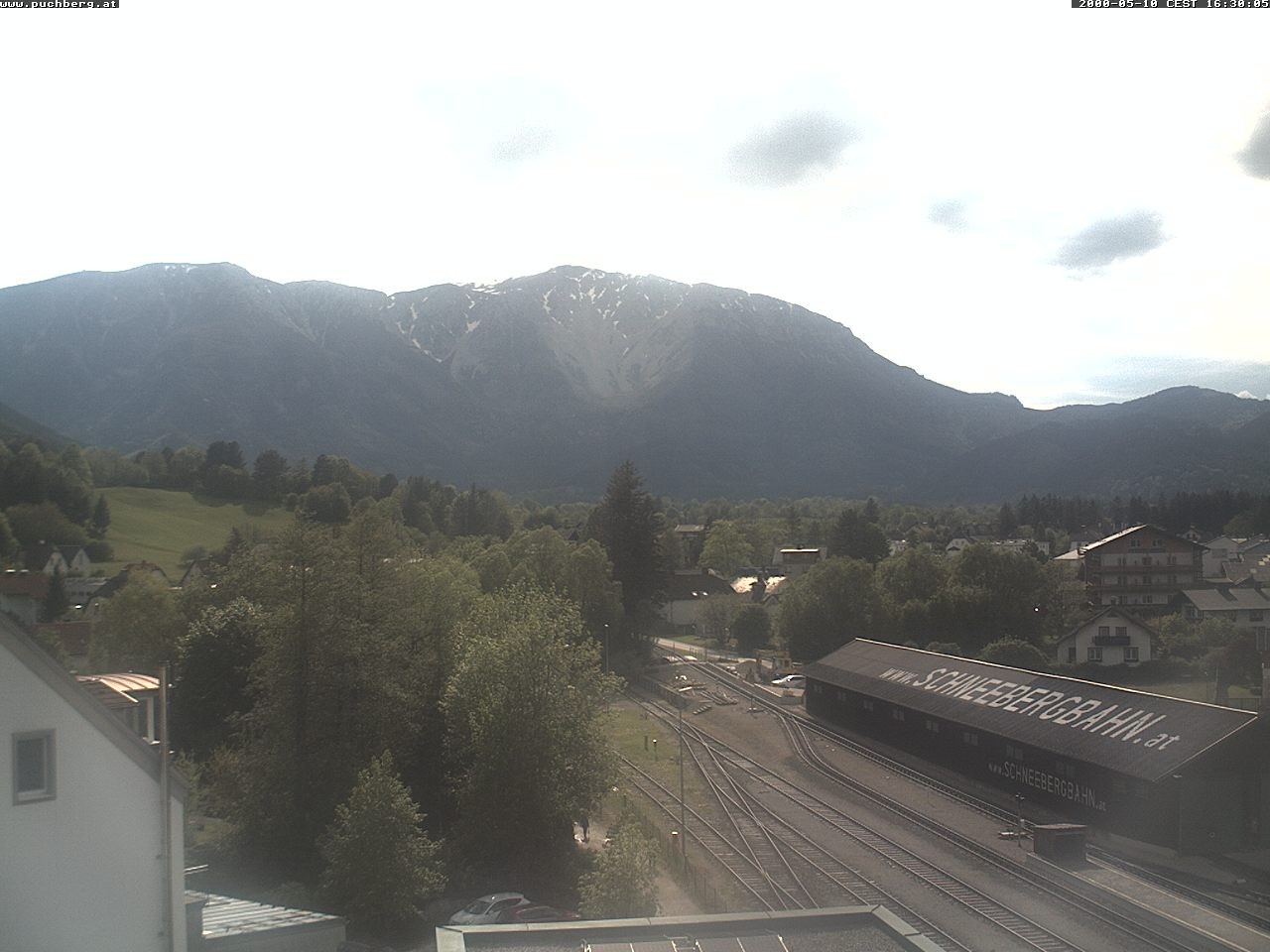 Archiv Foto Webcam Bahnhof in Puchberg am Schneeberg and Schneeberg Panorama