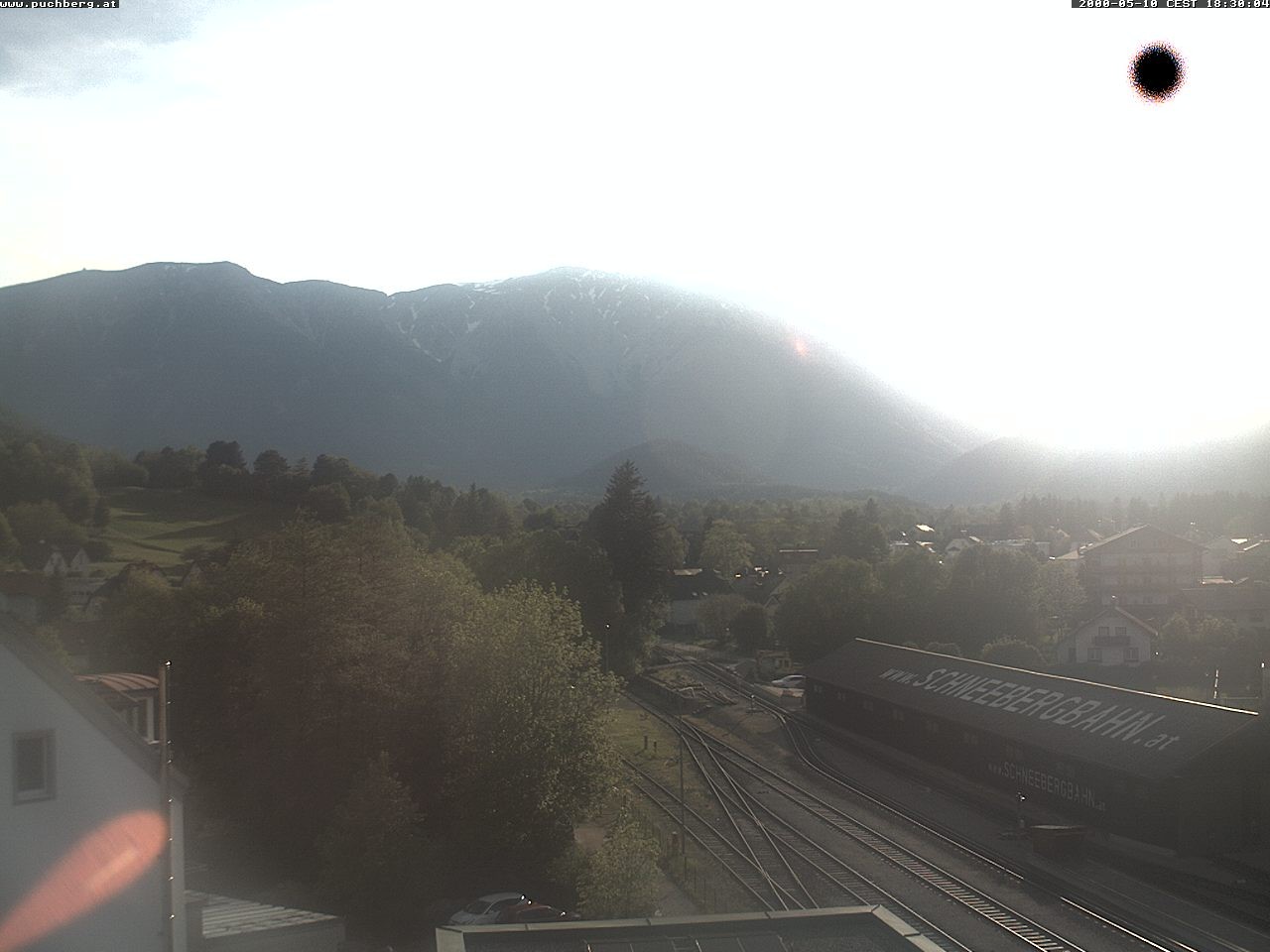 Archiv Foto Webcam Bahnhof in Puchberg am Schneeberg and Schneeberg Panorama