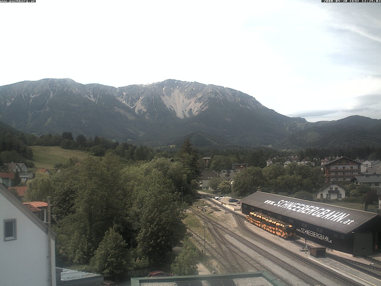 Archiv Foto Webcam Bahnhof in Puchberg am Schneeberg and Schneeberg Panorama