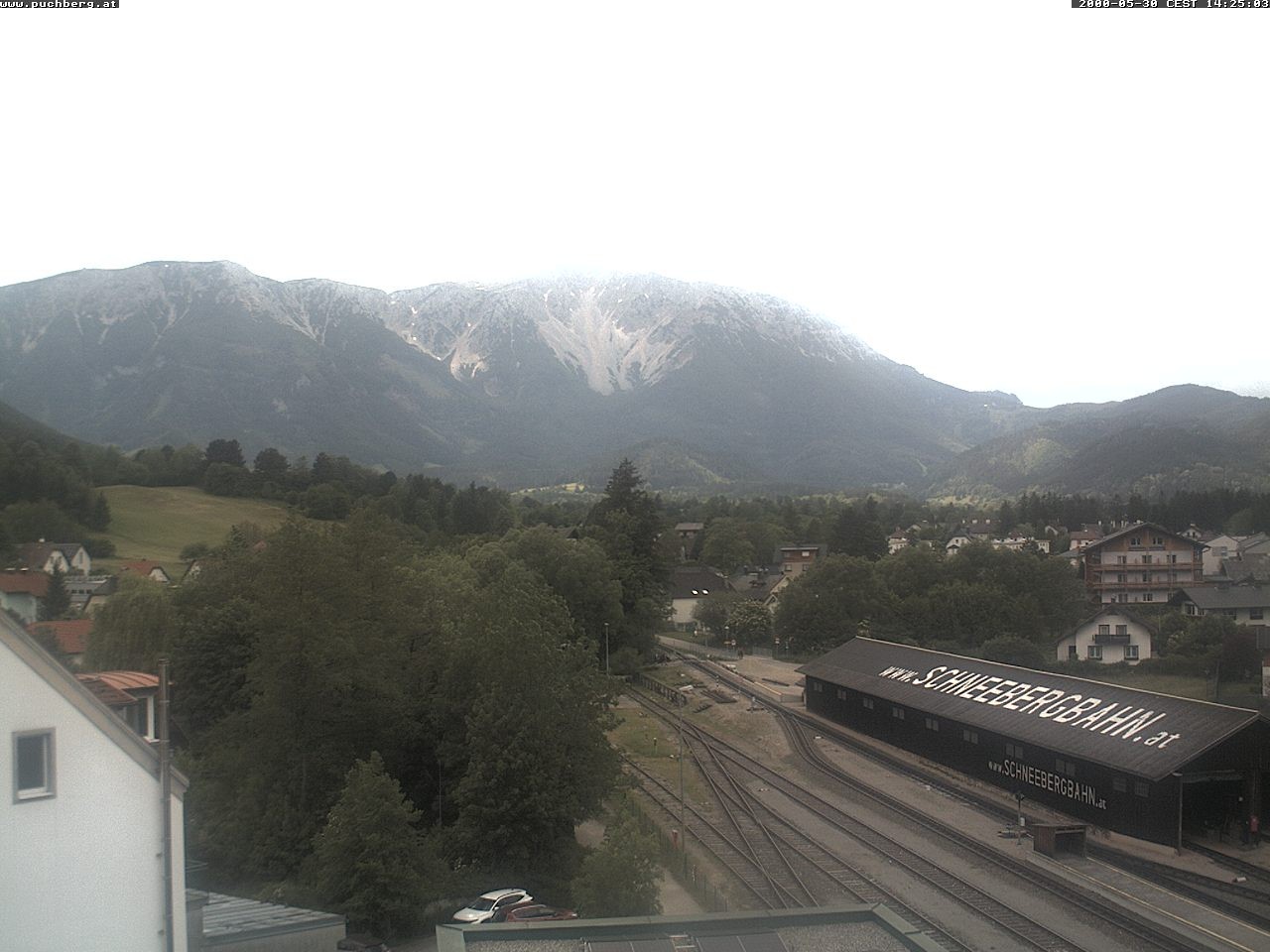 Archiv Foto Webcam Bahnhof in Puchberg am Schneeberg and Schneeberg Panorama