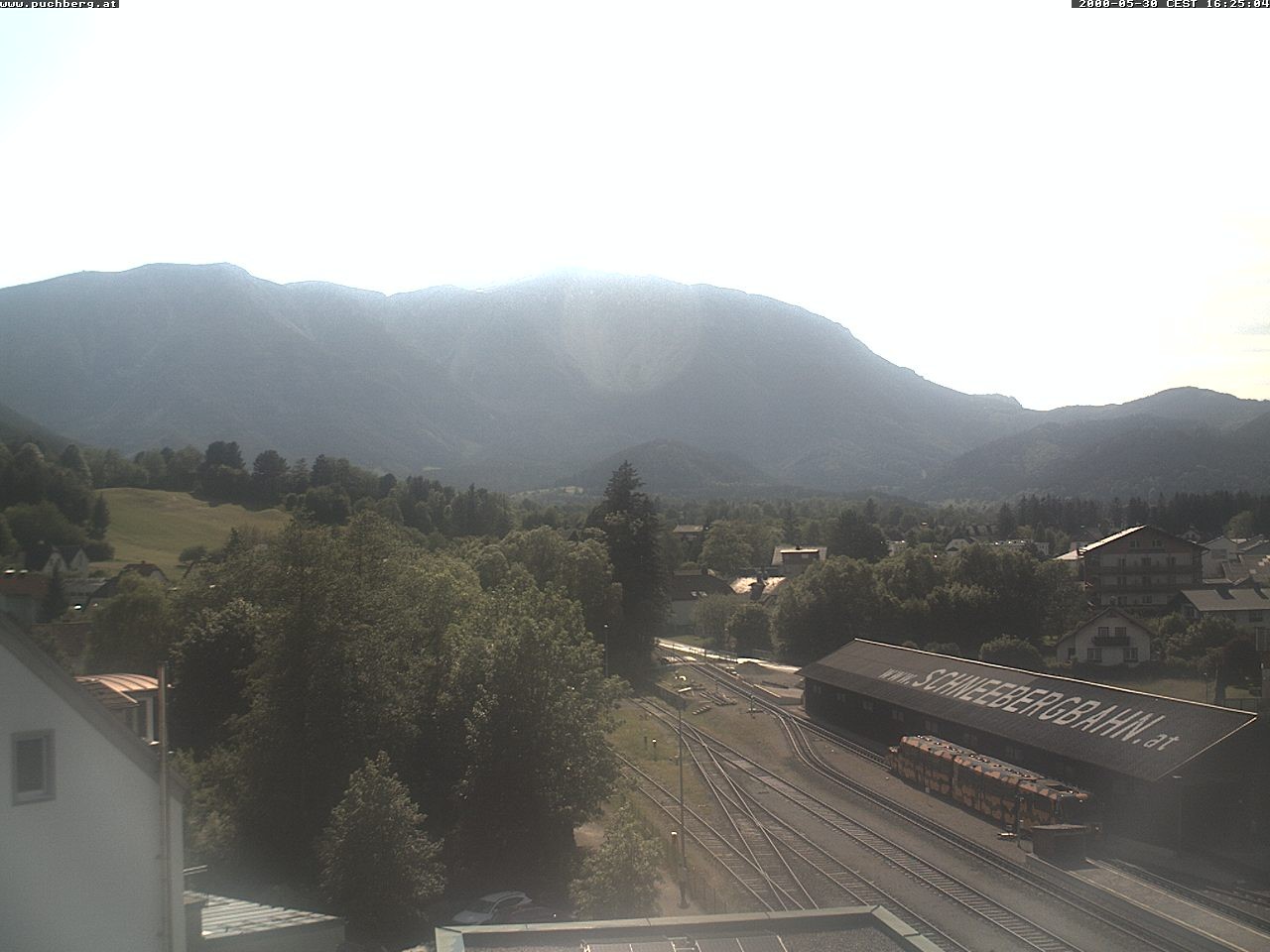 Archiv Foto Webcam Bahnhof in Puchberg am Schneeberg and Schneeberg Panorama