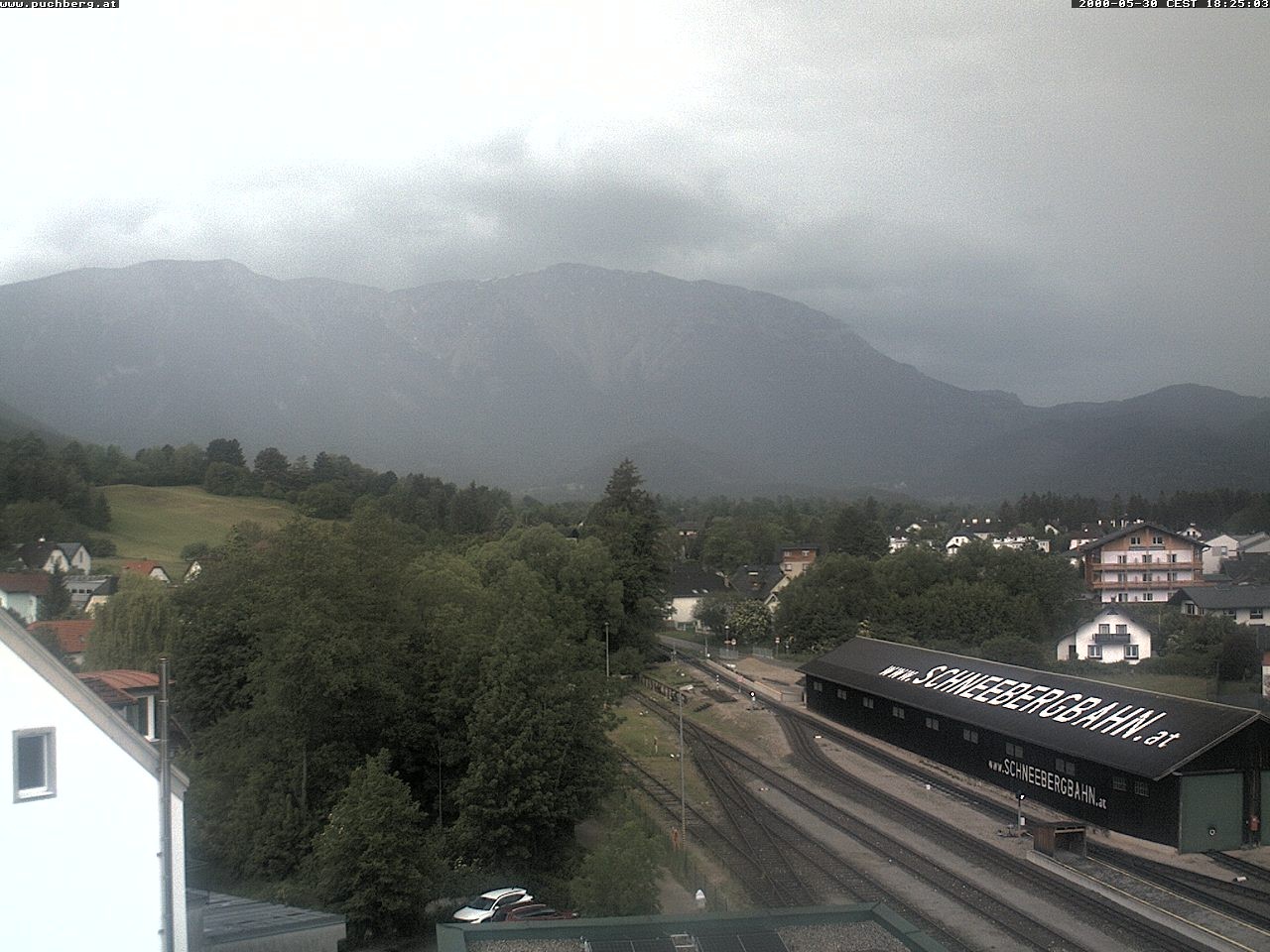 Archiv Foto Webcam Bahnhof in Puchberg am Schneeberg and Schneeberg Panorama