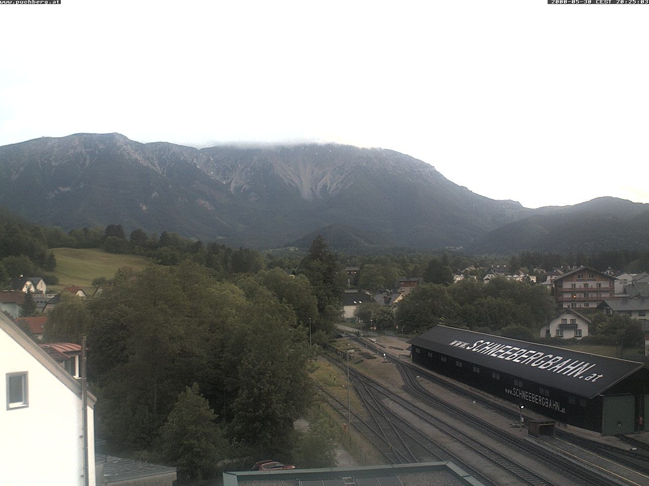 Archiv Foto Webcam Bahnhof in Puchberg am Schneeberg and Schneeberg Panorama