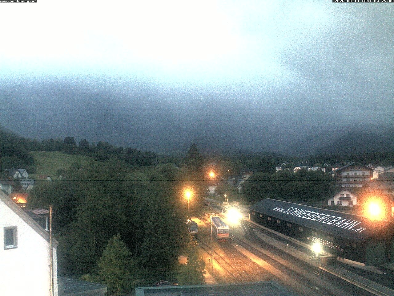 Archiv Foto Webcam Bahnhof in Puchberg am Schneeberg and Schneeberg Panorama
