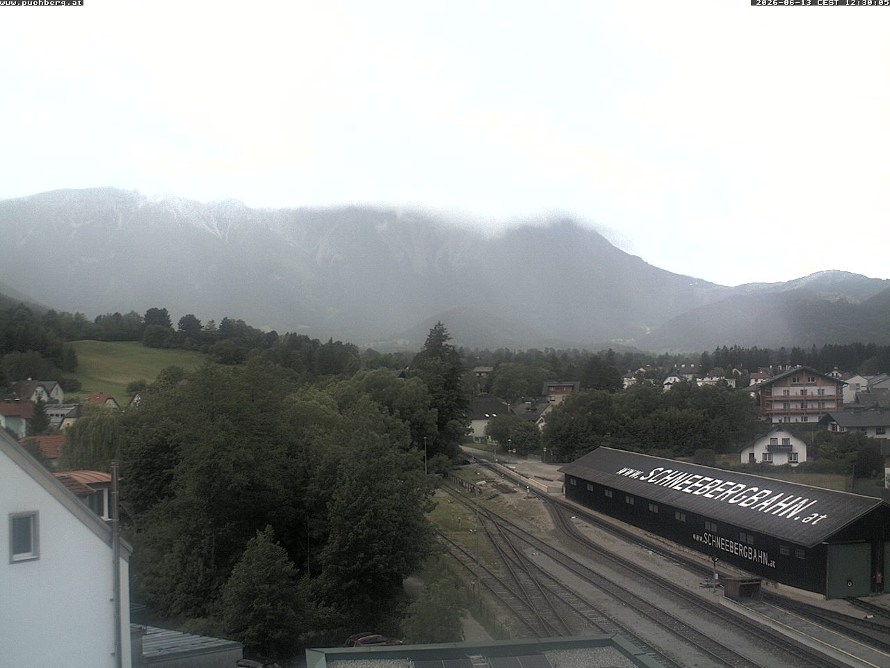 Archiv Foto Webcam Bahnhof in Puchberg am Schneeberg and Schneeberg Panorama