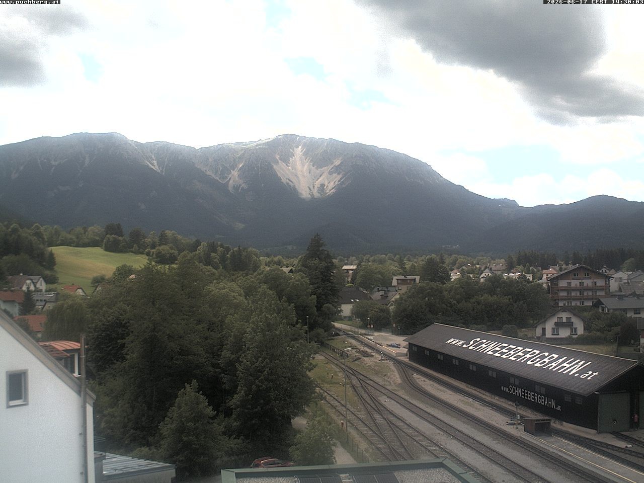 Archiv Foto Webcam Bahnhof in Puchberg am Schneeberg and Schneeberg Panorama