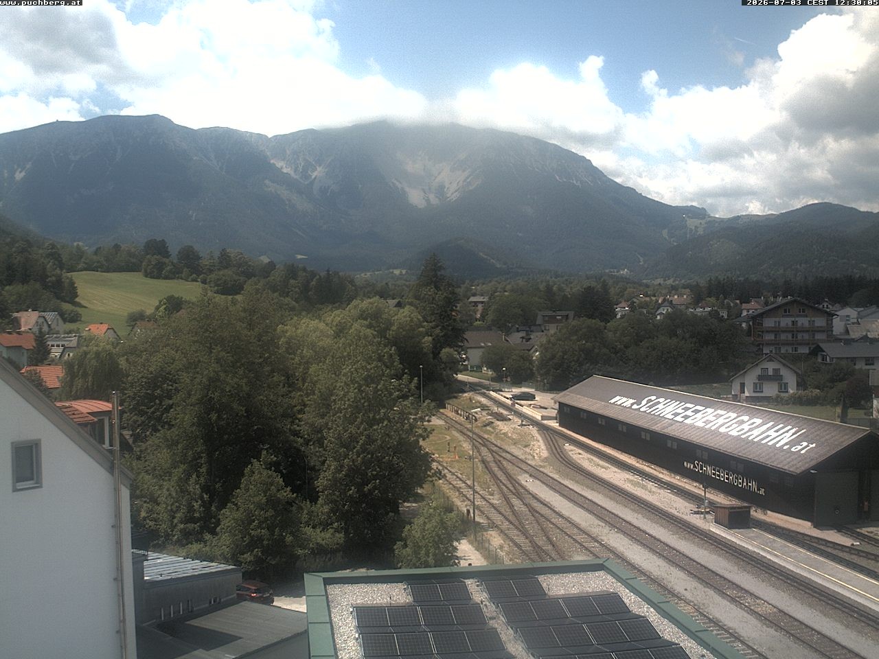 Archiv Foto Webcam Bahnhof in Puchberg am Schneeberg and Schneeberg Panorama