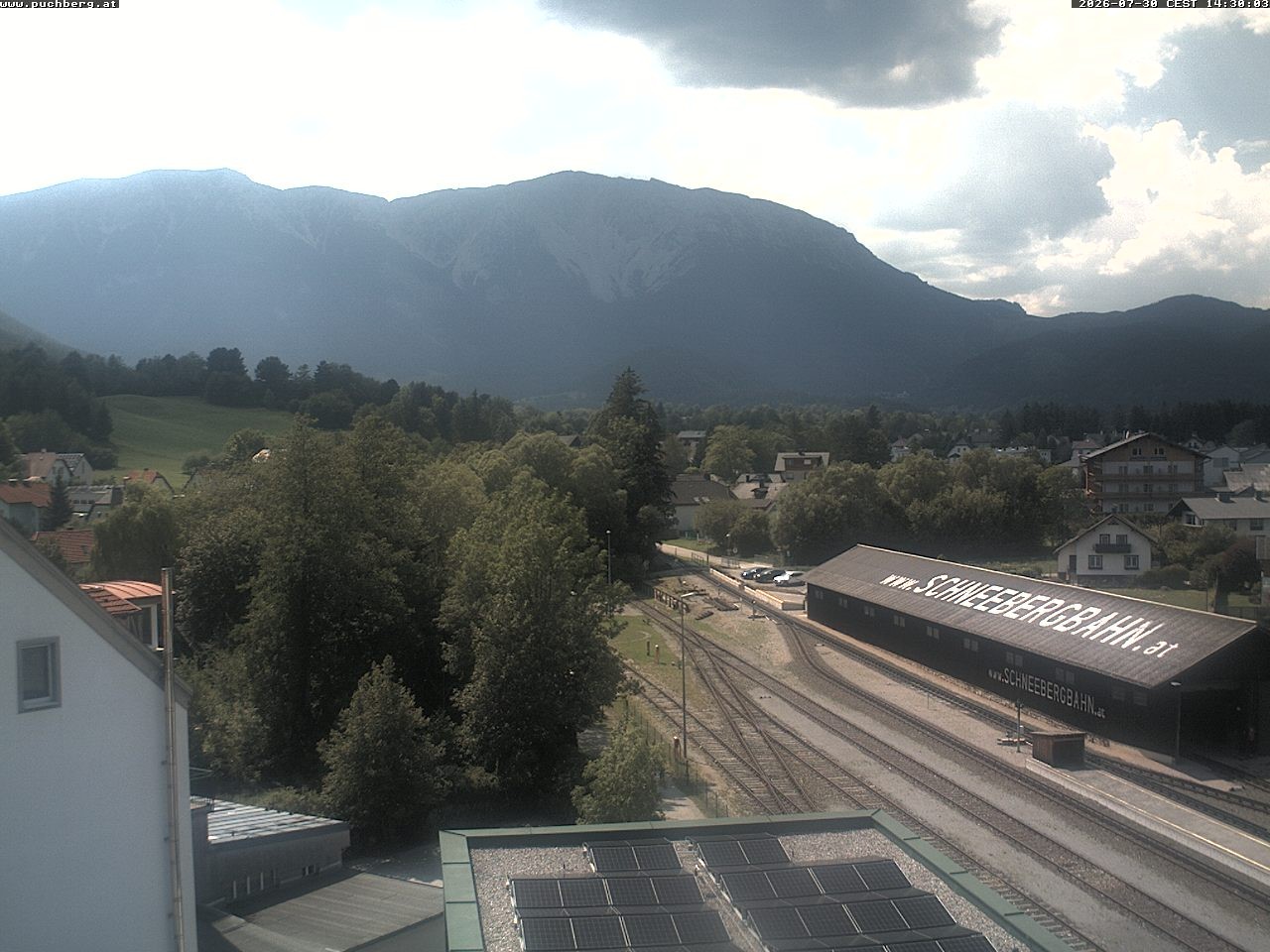 Archiv Foto Webcam Bahnhof in Puchberg am Schneeberg and Schneeberg Panorama