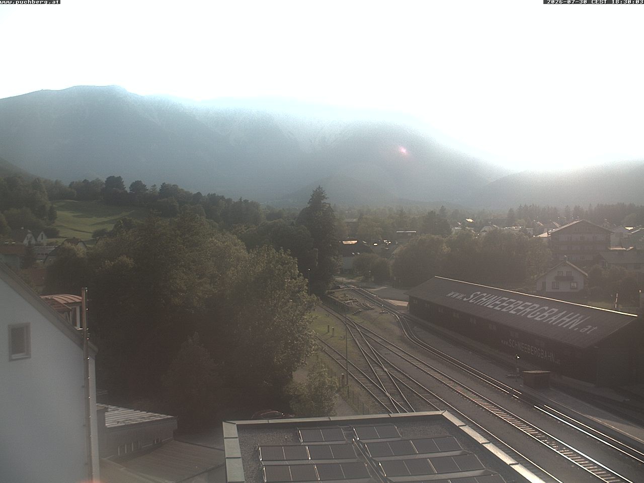 Archiv Foto Webcam Bahnhof in Puchberg am Schneeberg and Schneeberg Panorama