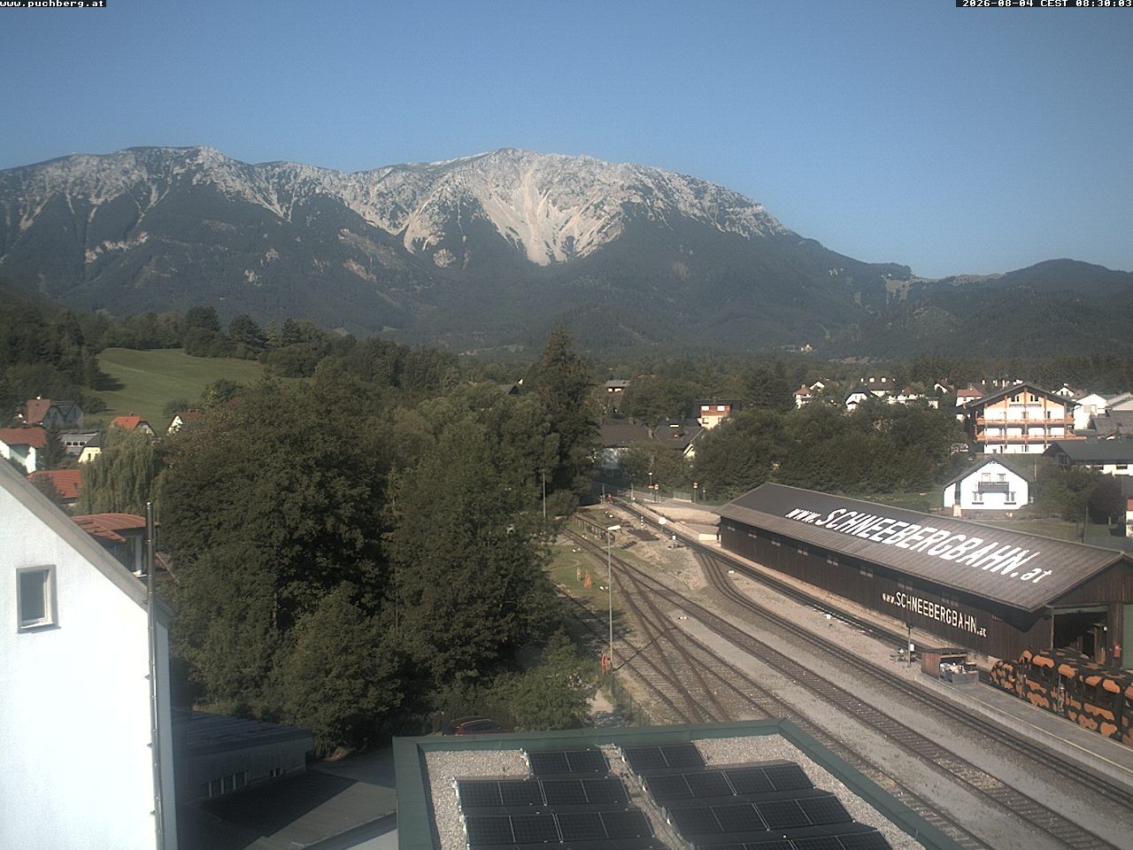 Archiv Foto Webcam Bahnhof in Puchberg am Schneeberg and Schneeberg Panorama