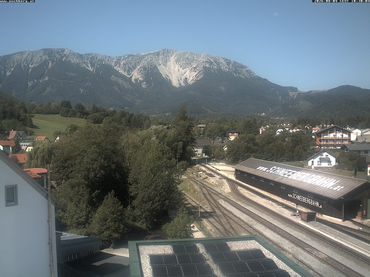 Archiv Foto Webcam Bahnhof in Puchberg am Schneeberg and Schneeberg Panorama