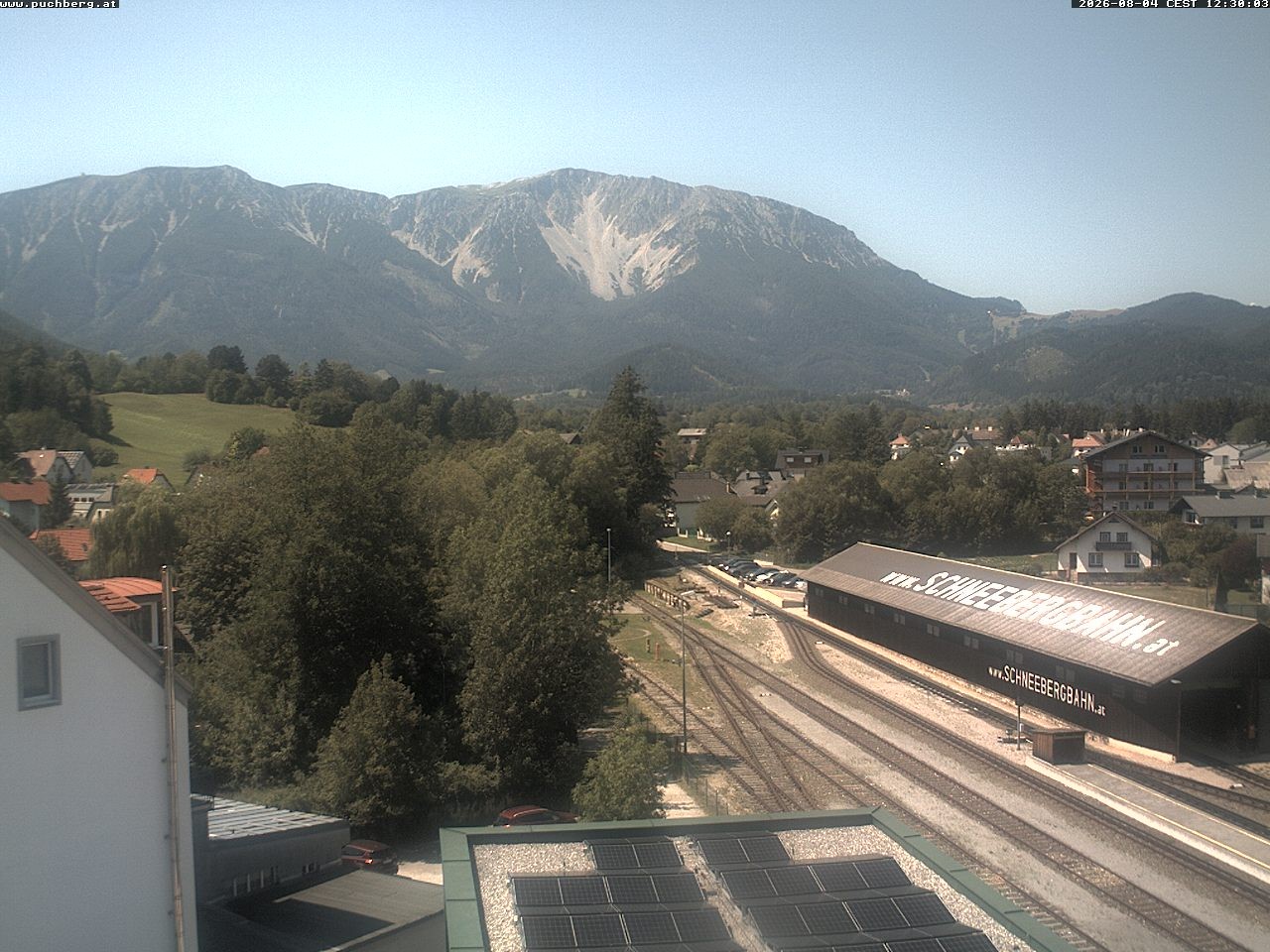 Archiv Foto Webcam Bahnhof in Puchberg am Schneeberg and Schneeberg Panorama