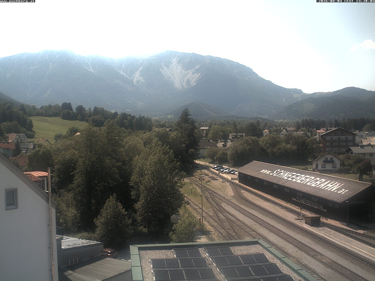 Archiv Foto Webcam Bahnhof in Puchberg am Schneeberg and Schneeberg Panorama
