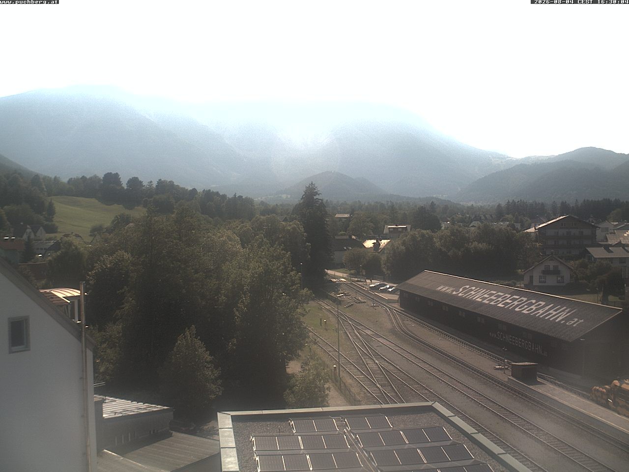 Archiv Foto Webcam Bahnhof in Puchberg am Schneeberg and Schneeberg Panorama