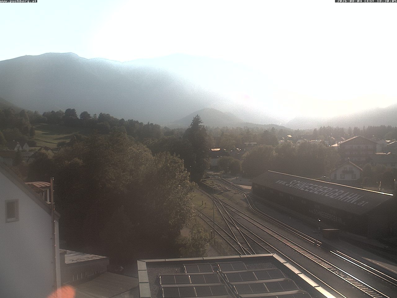 Archiv Foto Webcam Bahnhof in Puchberg am Schneeberg and Schneeberg Panorama