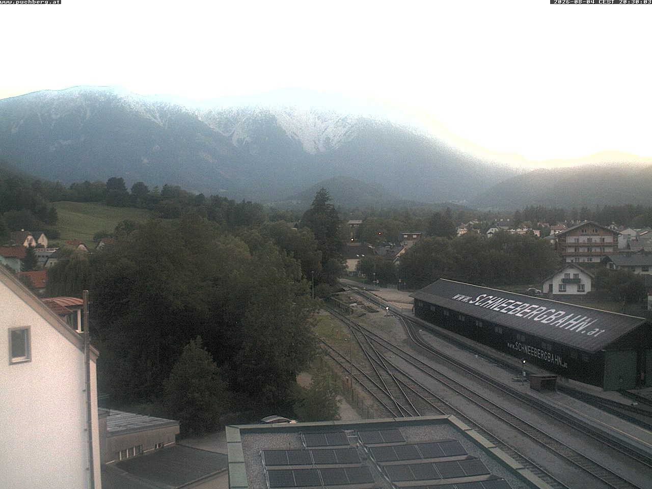 Archiv Foto Webcam Bahnhof in Puchberg am Schneeberg and Schneeberg Panorama
