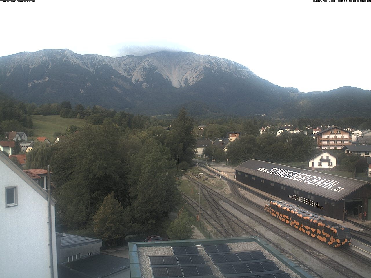Archiv Foto Webcam Bahnhof in Puchberg am Schneeberg and Schneeberg Panorama