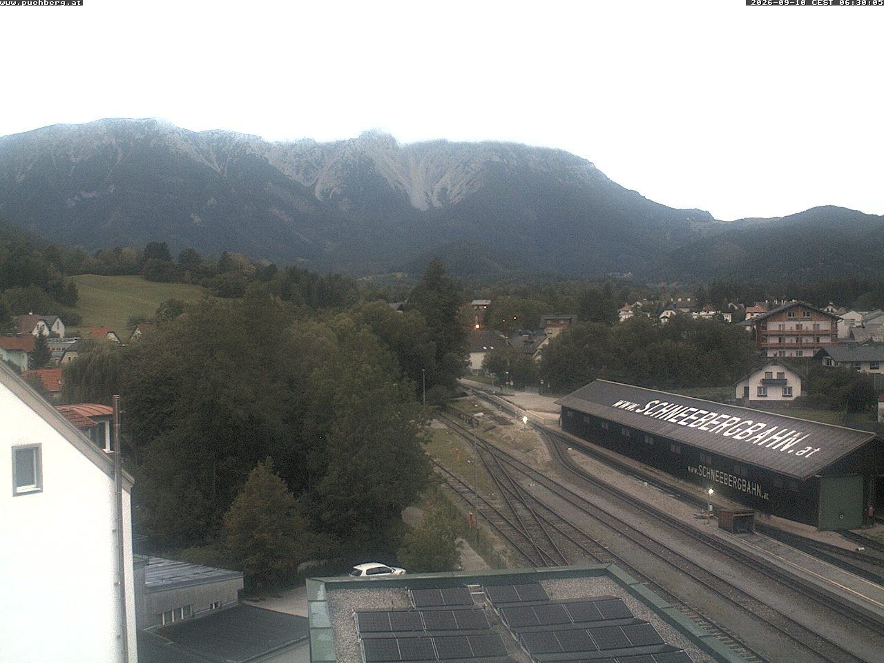 Archiv Foto Webcam Bahnhof in Puchberg am Schneeberg and Schneeberg Panorama