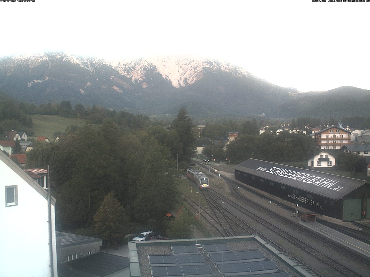Archiv Foto Webcam Bahnhof in Puchberg am Schneeberg and Schneeberg Panorama