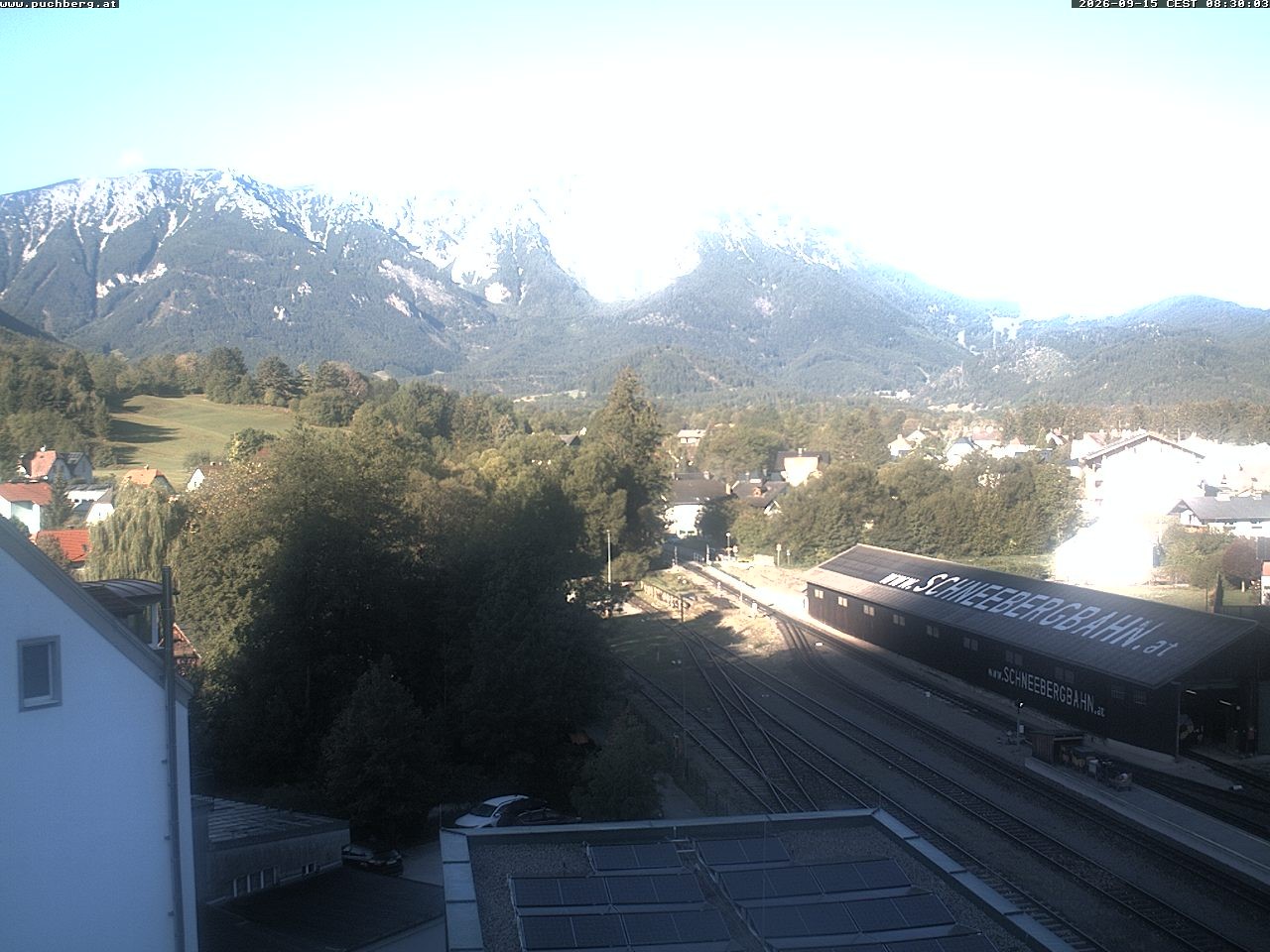 Archiv Foto Webcam Bahnhof in Puchberg am Schneeberg and Schneeberg Panorama