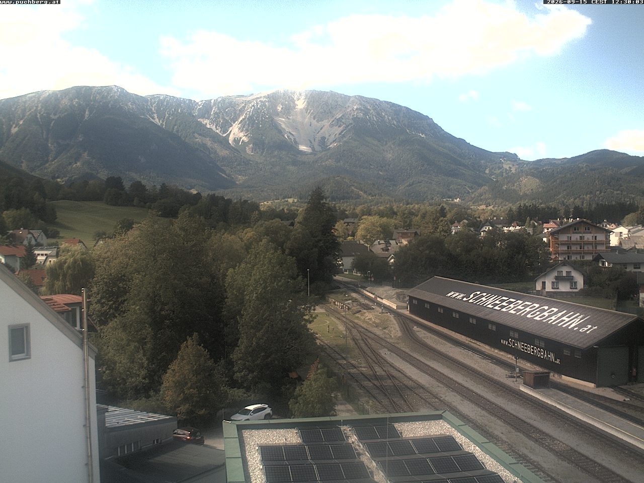 Archiv Foto Webcam Bahnhof in Puchberg am Schneeberg and Schneeberg Panorama