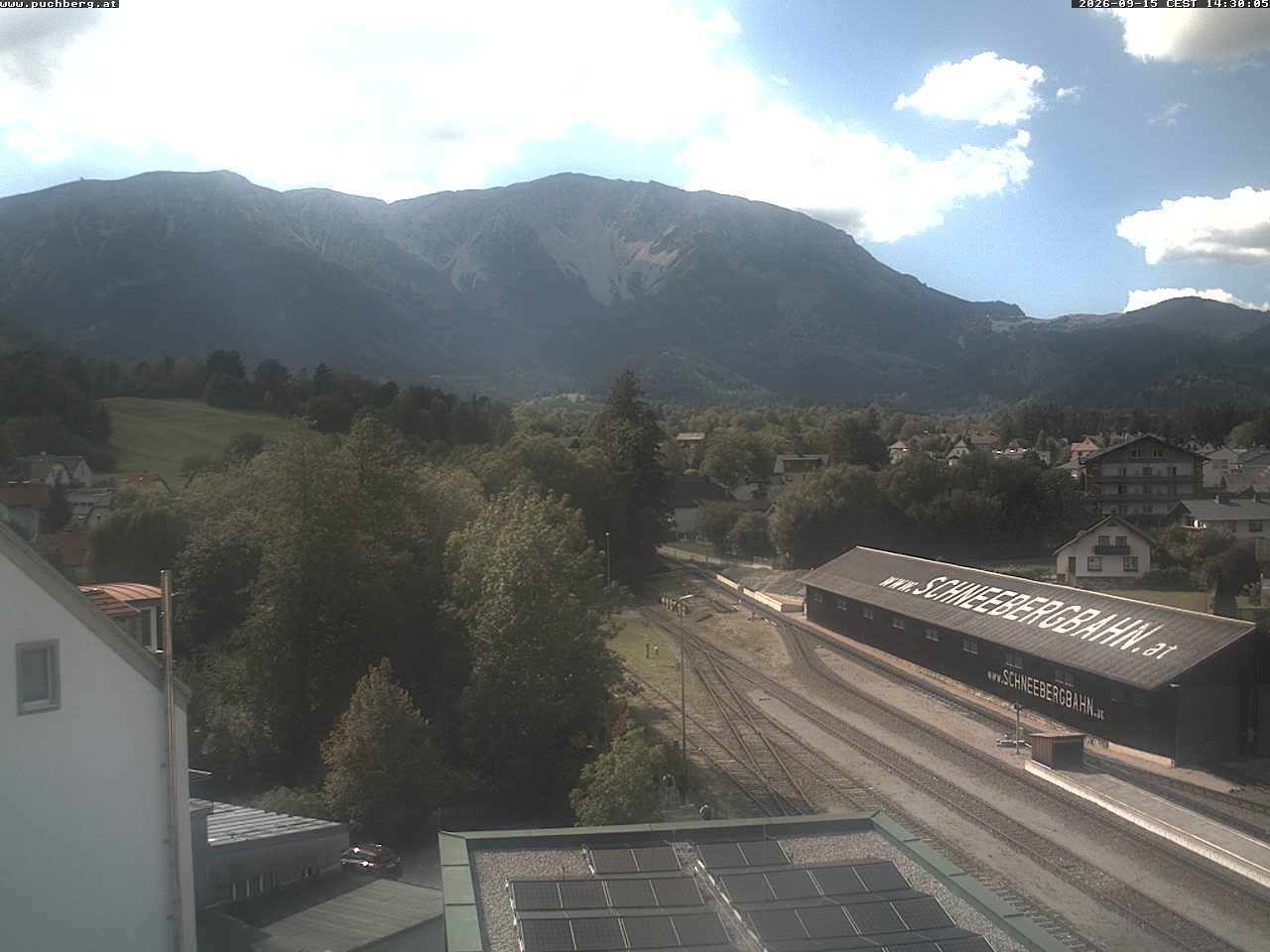 Archiv Foto Webcam Bahnhof in Puchberg am Schneeberg and Schneeberg Panorama