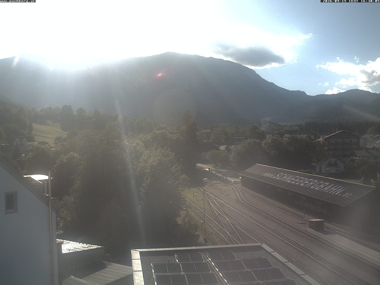 Archiv Foto Webcam Bahnhof in Puchberg am Schneeberg and Schneeberg Panorama