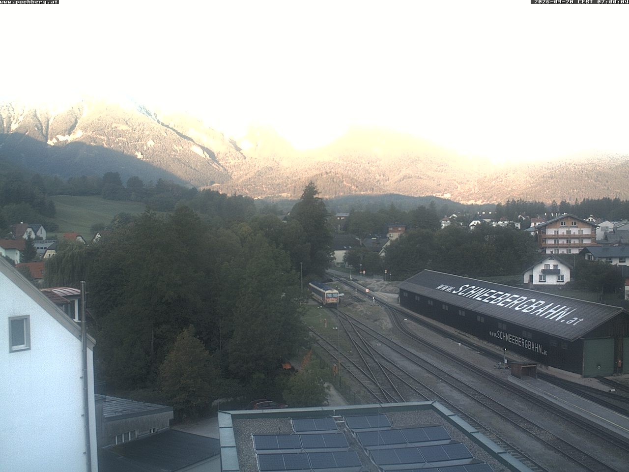 Archiv Foto Webcam Bahnhof in Puchberg am Schneeberg and Schneeberg Panorama