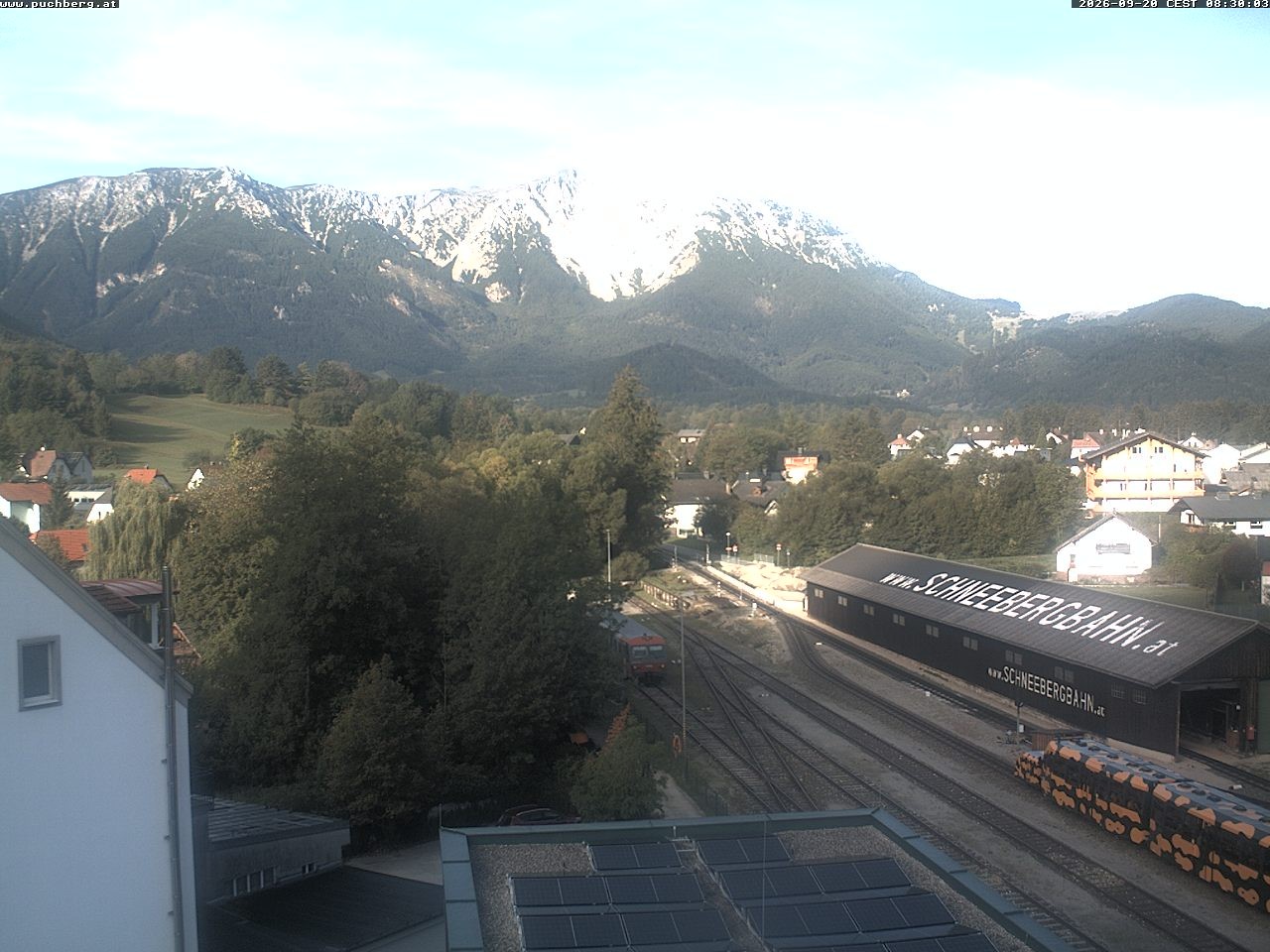 Archiv Foto Webcam Bahnhof in Puchberg am Schneeberg and Schneeberg Panorama