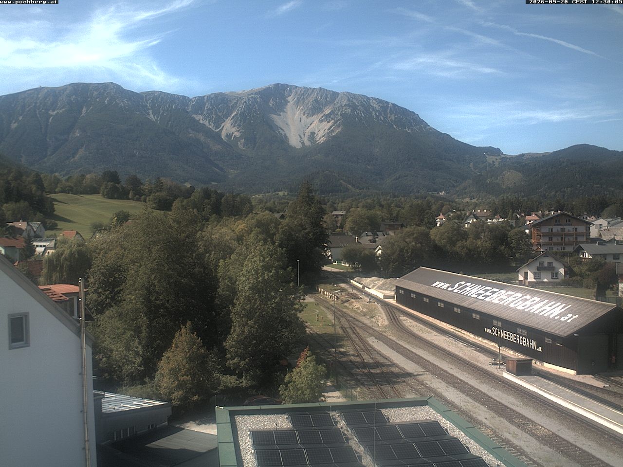Archiv Foto Webcam Bahnhof in Puchberg am Schneeberg and Schneeberg Panorama