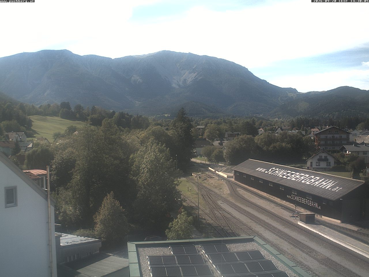 Archiv Foto Webcam Bahnhof in Puchberg am Schneeberg and Schneeberg Panorama