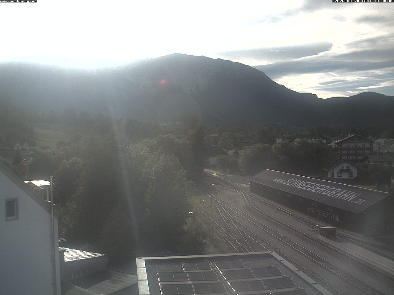 Archiv Foto Webcam Bahnhof in Puchberg am Schneeberg and Schneeberg Panorama