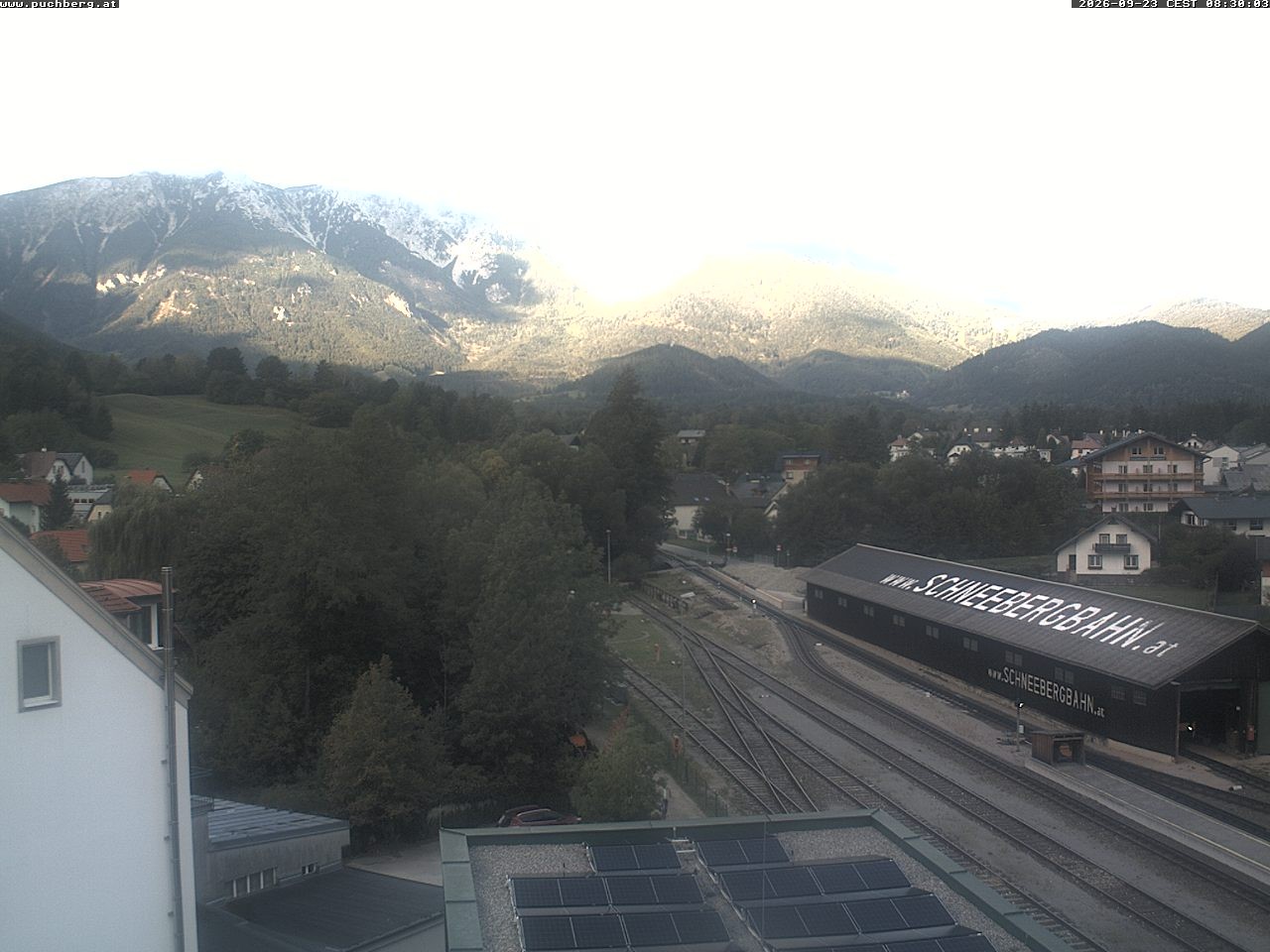 Archiv Foto Webcam Bahnhof in Puchberg am Schneeberg and Schneeberg Panorama