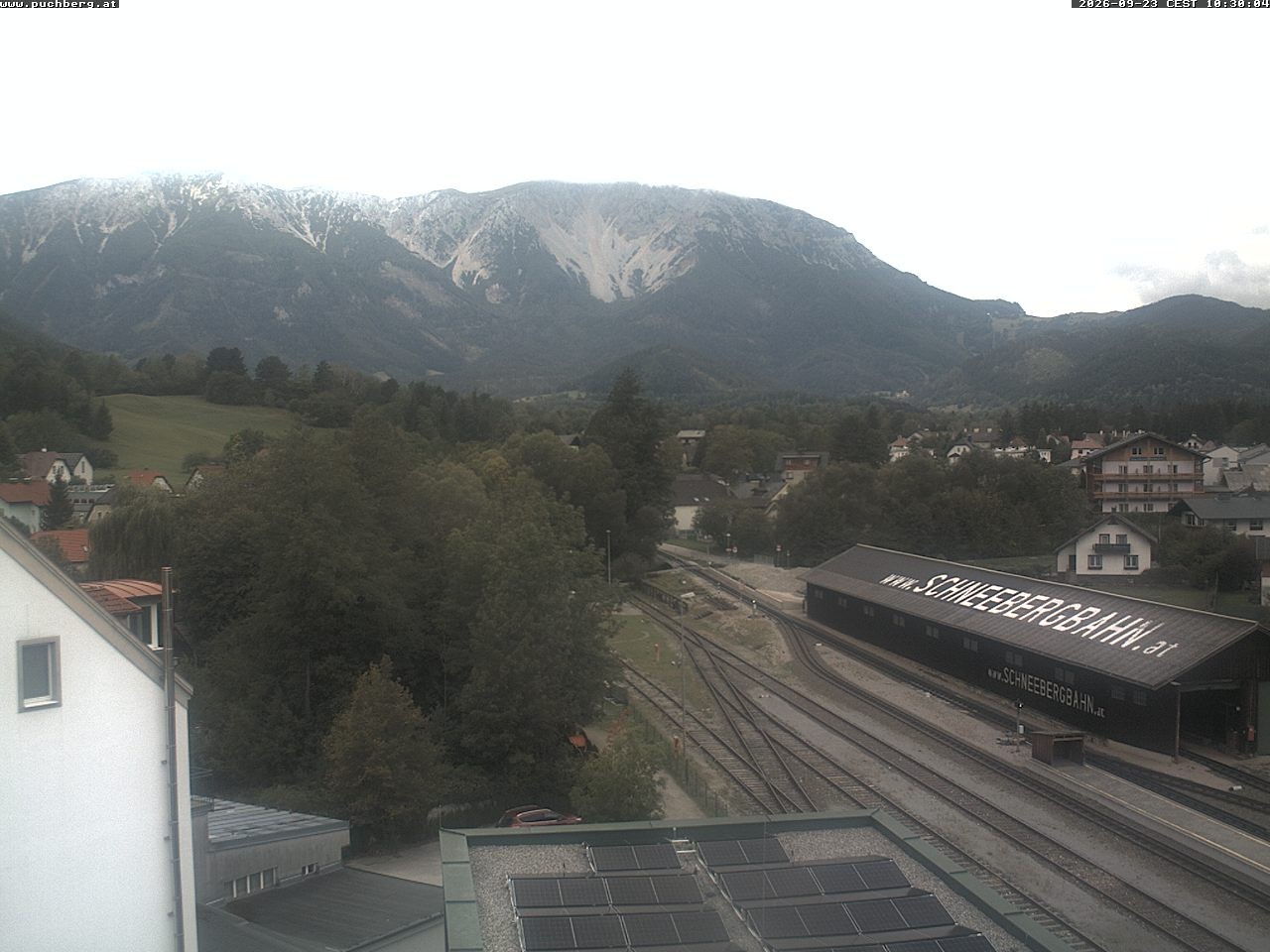 Archiv Foto Webcam Bahnhof in Puchberg am Schneeberg and Schneeberg Panorama