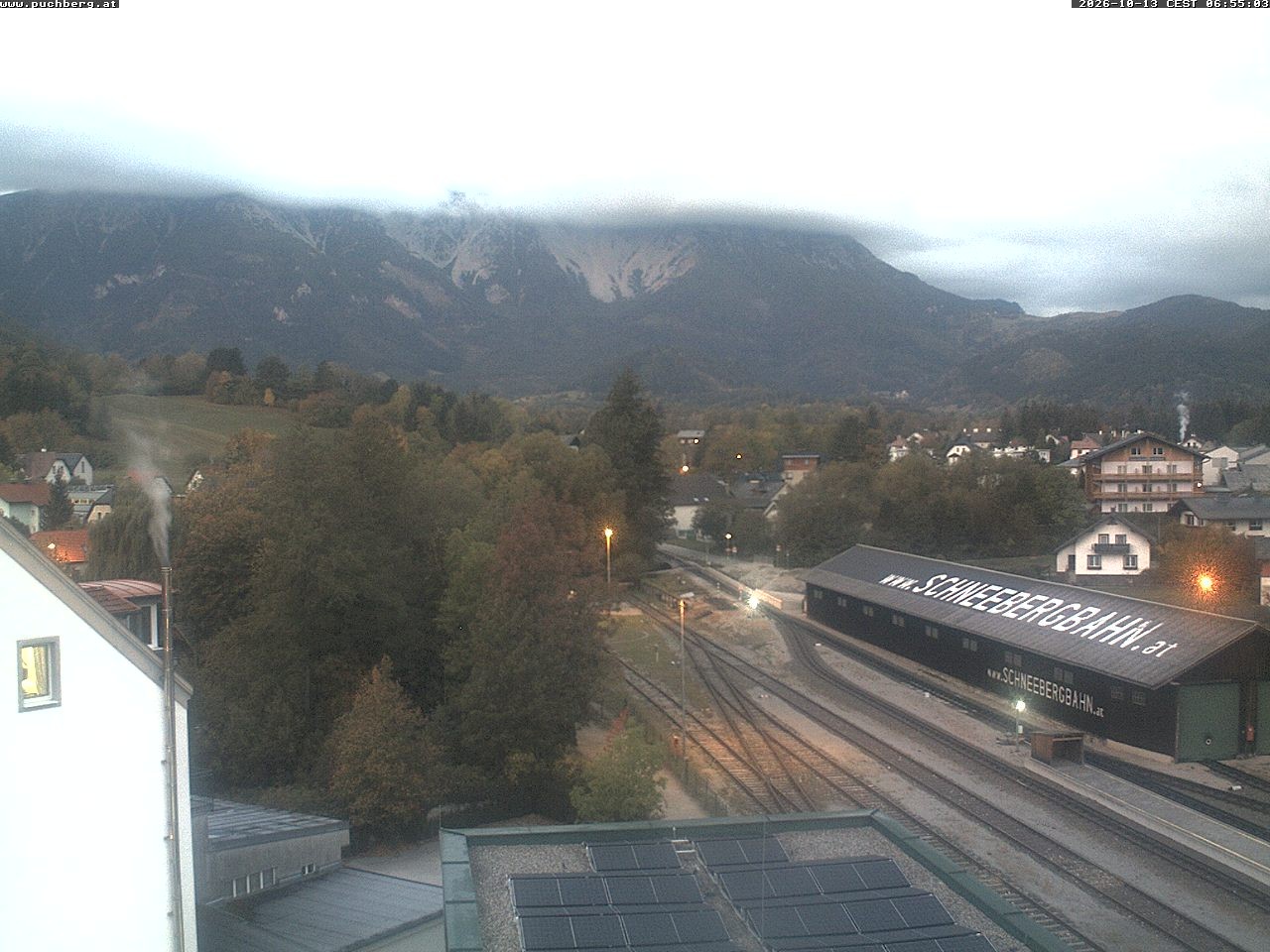 Archiv Foto Webcam Bahnhof in Puchberg am Schneeberg and Schneeberg Panorama