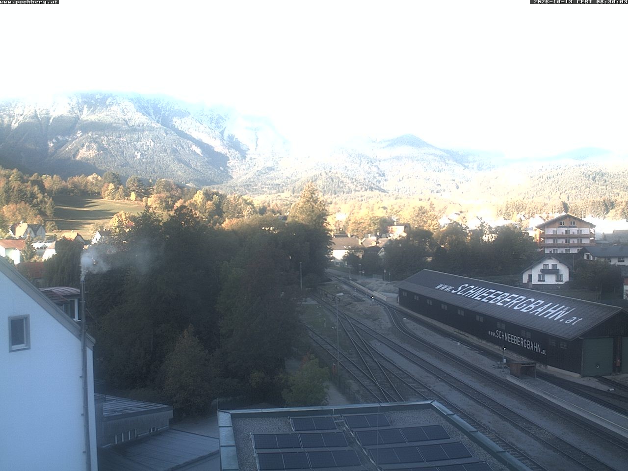 Archiv Foto Webcam Bahnhof in Puchberg am Schneeberg and Schneeberg Panorama
