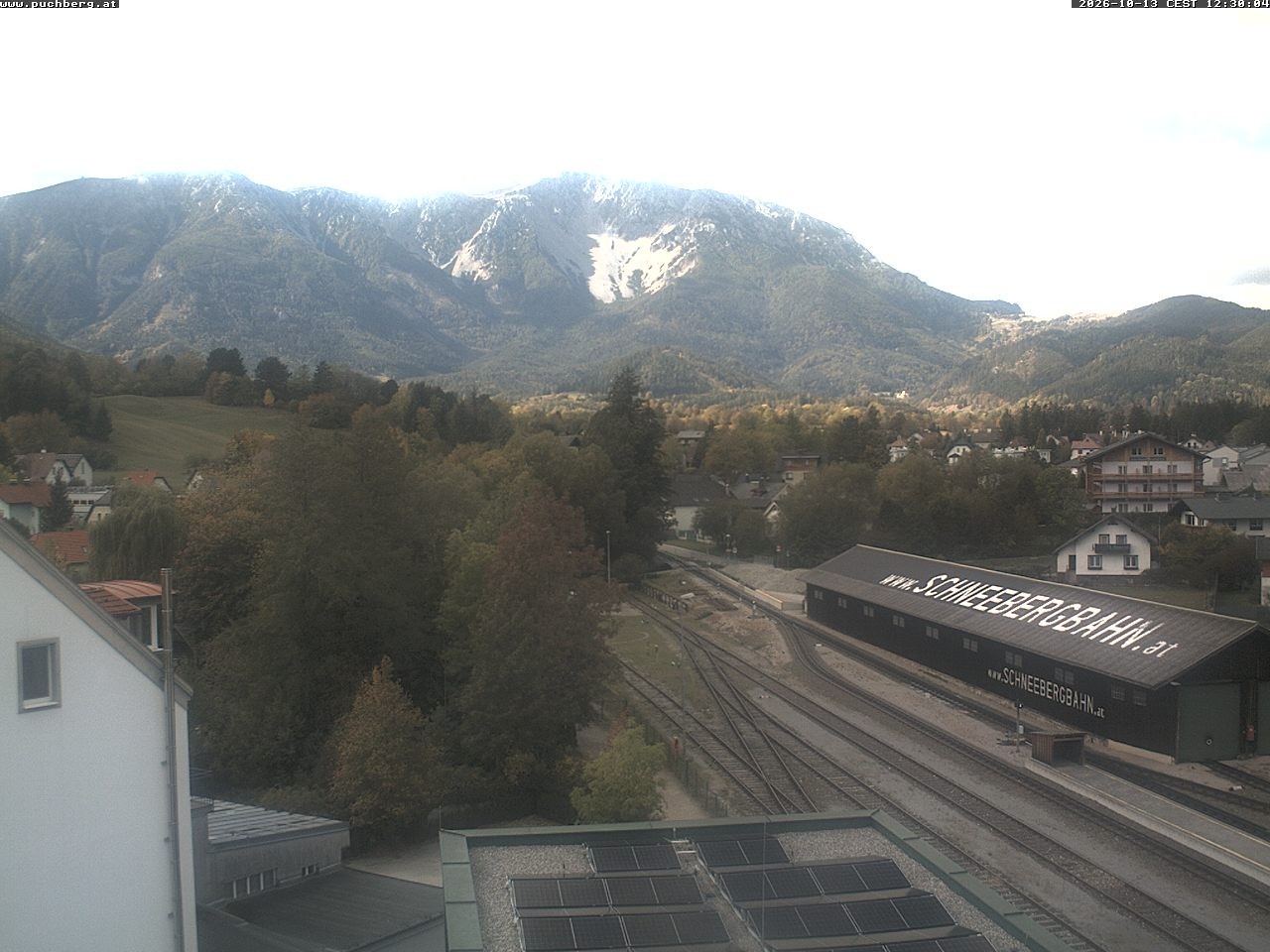 Archiv Foto Webcam Bahnhof in Puchberg am Schneeberg and Schneeberg Panorama