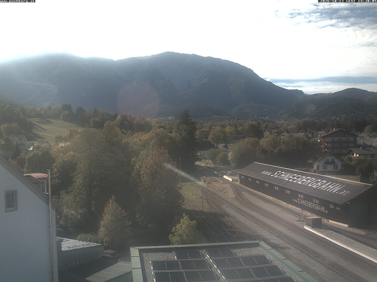 Archiv Foto Webcam Bahnhof in Puchberg am Schneeberg and Schneeberg Panorama