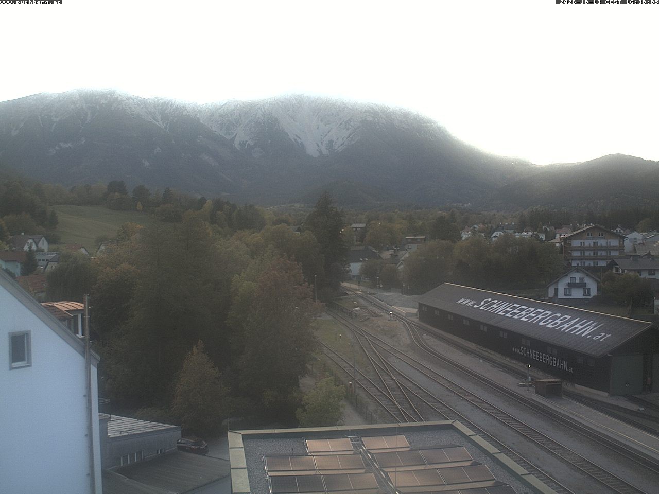 Archiv Foto Webcam Bahnhof in Puchberg am Schneeberg and Schneeberg Panorama