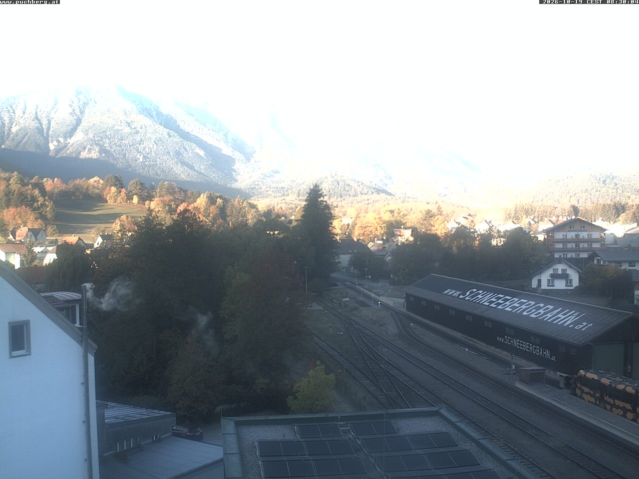 Archiv Foto Webcam Bahnhof in Puchberg am Schneeberg and Schneeberg Panorama