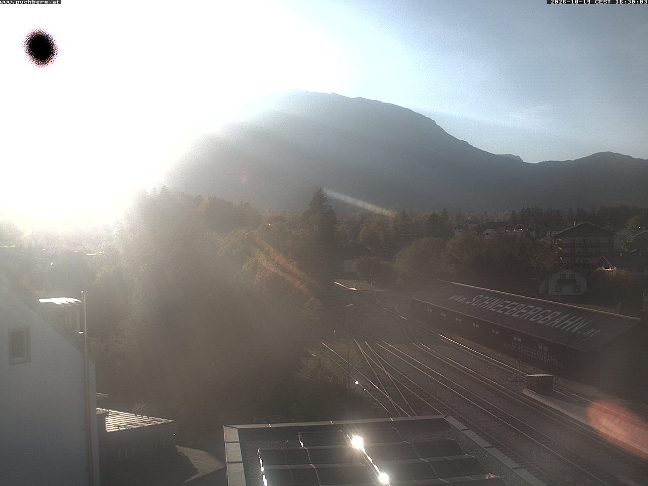 Archiv Foto Webcam Bahnhof in Puchberg am Schneeberg and Schneeberg Panorama