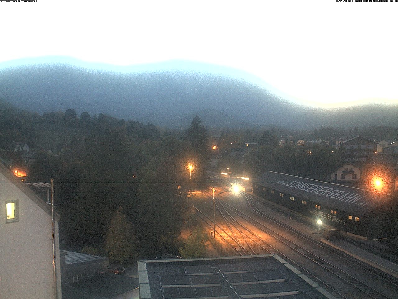 Archiv Foto Webcam Bahnhof in Puchberg am Schneeberg and Schneeberg Panorama