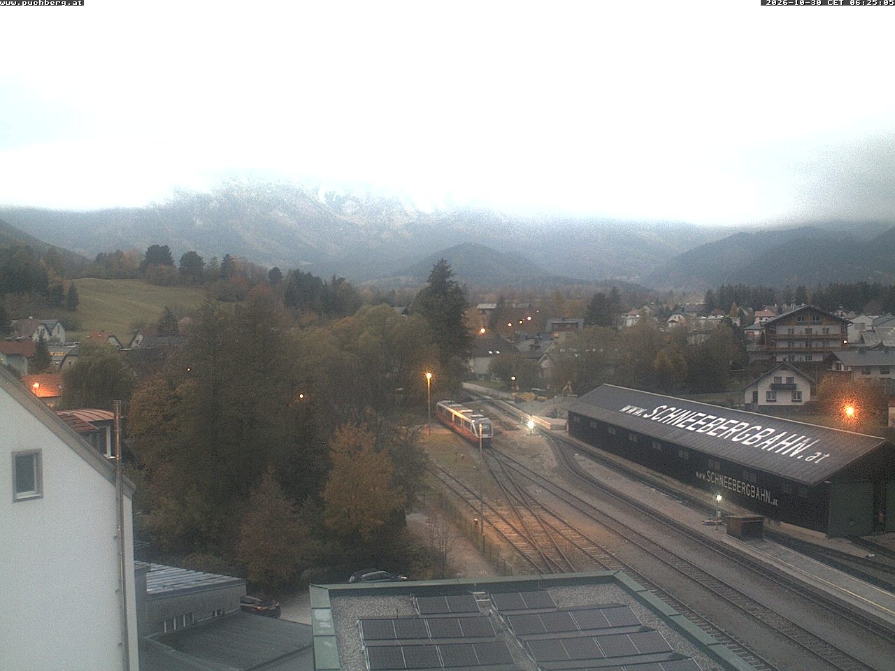 Archiv Foto Webcam Bahnhof in Puchberg am Schneeberg and Schneeberg Panorama