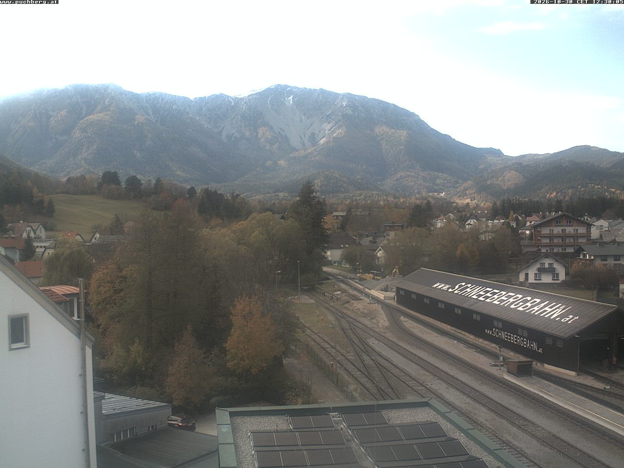 Archiv Foto Webcam Bahnhof in Puchberg am Schneeberg and Schneeberg Panorama