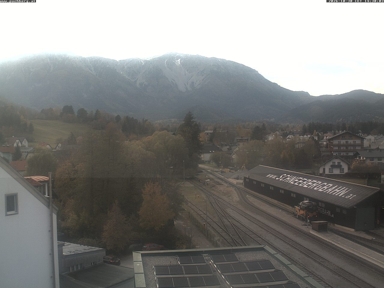 Archiv Foto Webcam Bahnhof in Puchberg am Schneeberg and Schneeberg Panorama