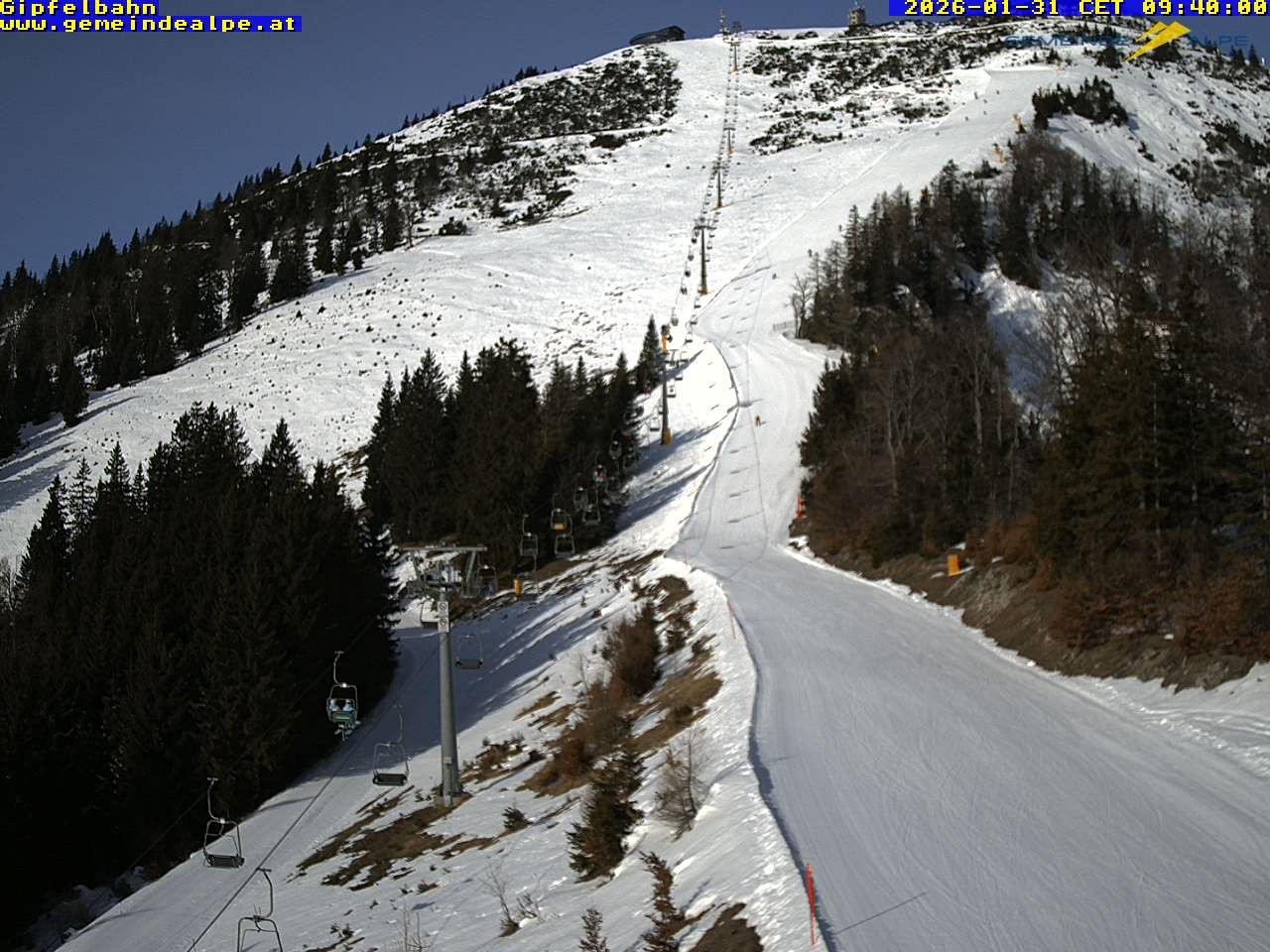 Archiv Foto Webcam Gemeindealpe Gipfelbahn und Gipfel