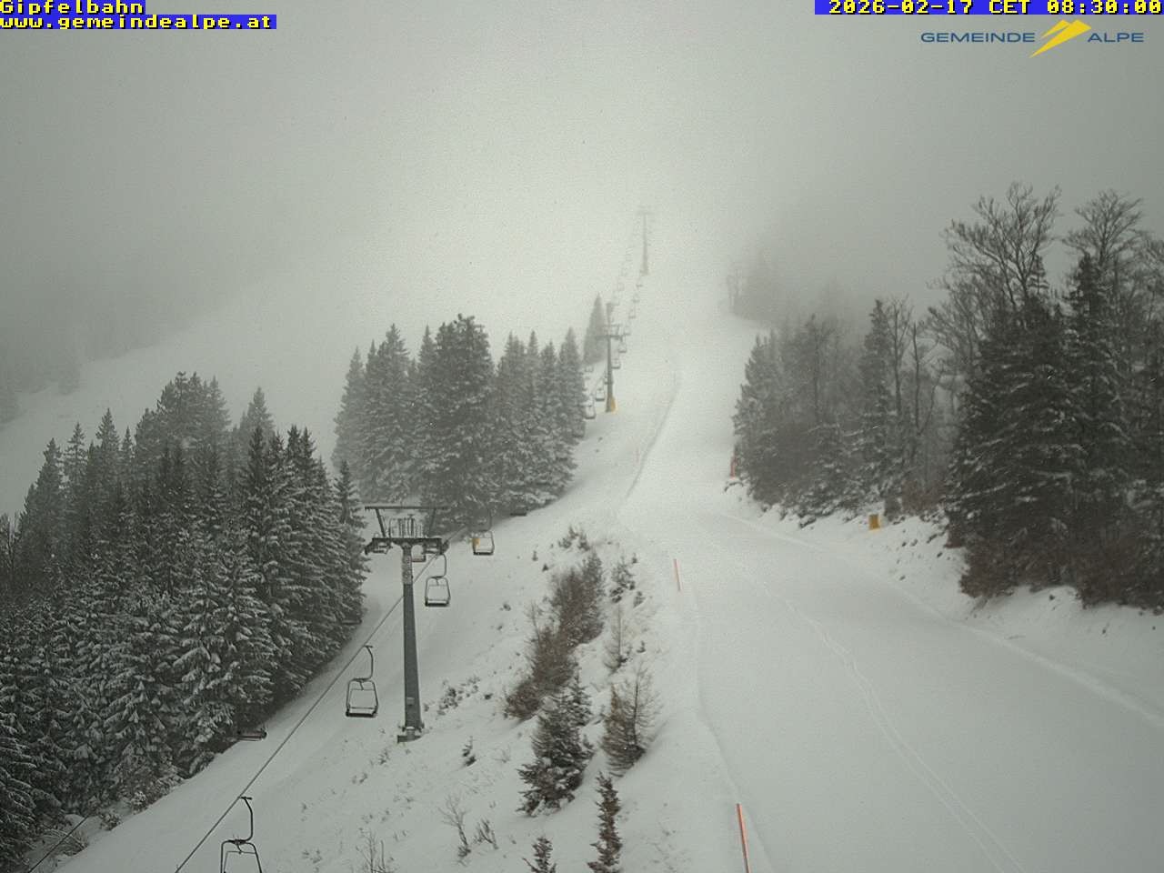 Archiv Foto Webcam Gemeindealpe Gipfelbahn und Gipfel