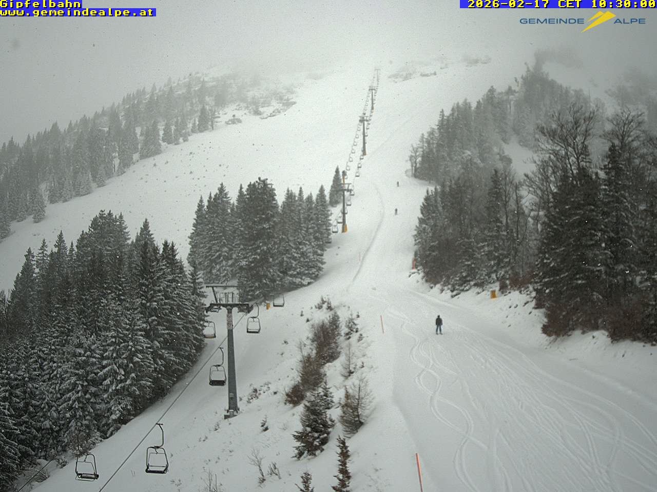 Archiv Foto Webcam Gemeindealpe Gipfelbahn und Gipfel