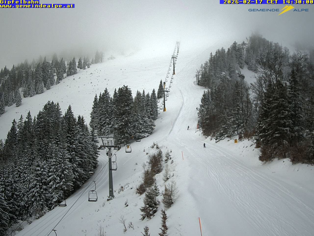 Archiv Foto Webcam Gemeindealpe Gipfelbahn und Gipfel