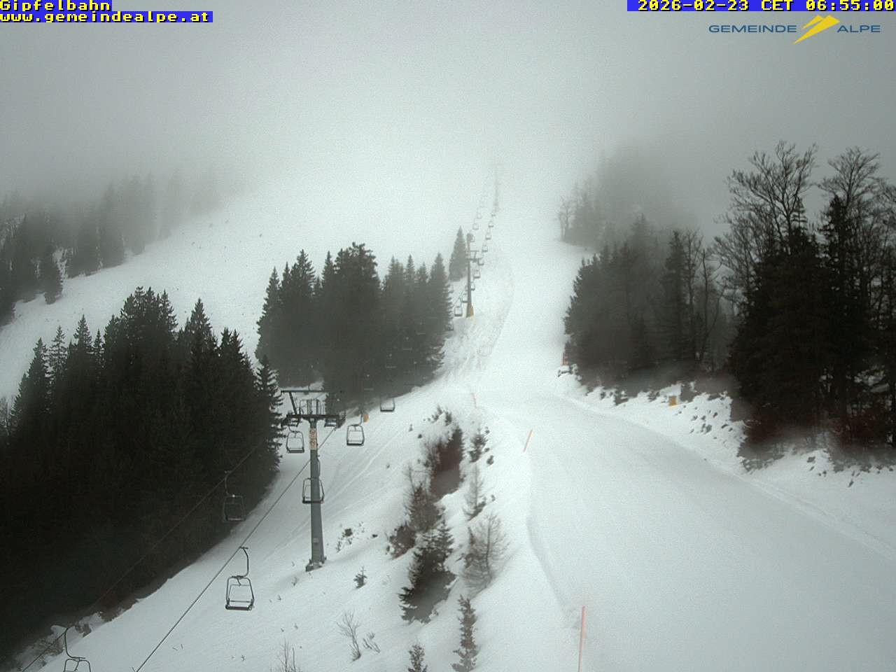 Archiv Foto Webcam Gemeindealpe Gipfelbahn und Gipfel